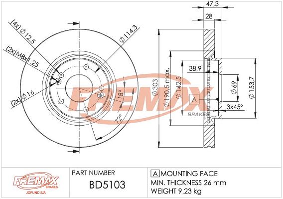 BD-5103 FREMAX féktárcsa