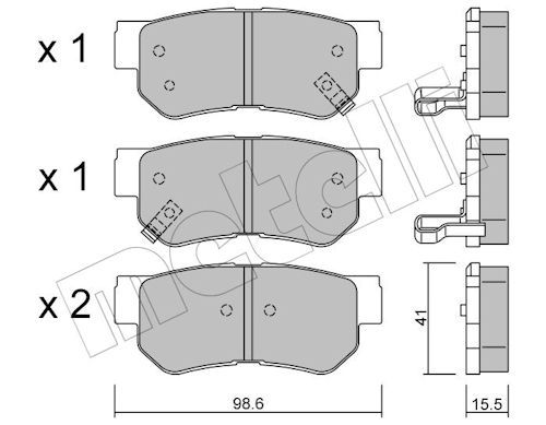 METELLI 22-0365-0 - Bremsbelagsatz, Scheibenbremse