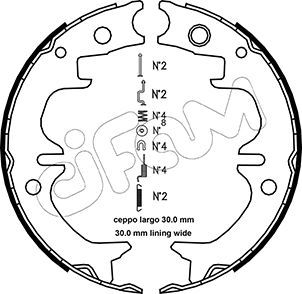 Bremsbackensatz, Feststellbremse