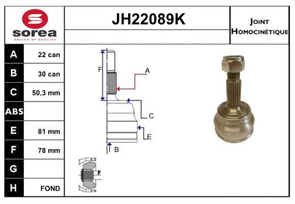 KIT CV JOINT AVEC KR050 - GOLF 2