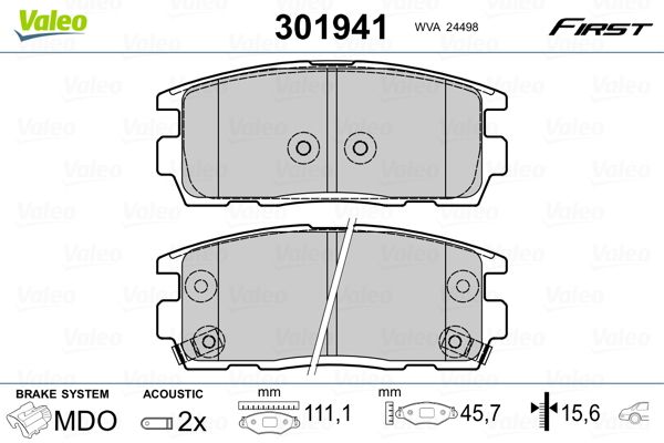 Brake Pad Set, disc brake 301941