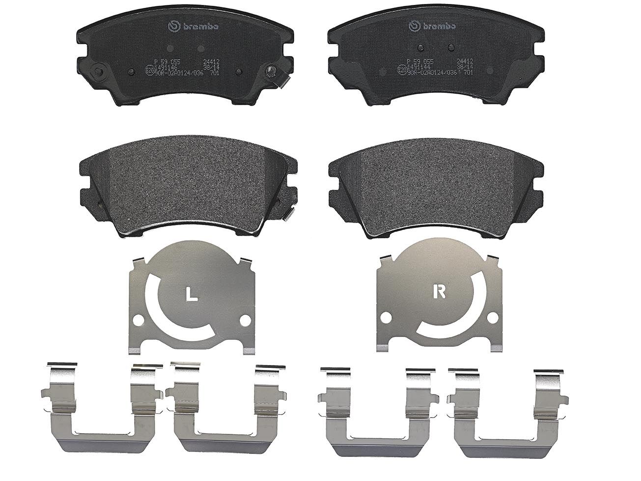 BREMBO P 59 055 - Bremsbelagsatz, Scheibenbremse PRIME LINE