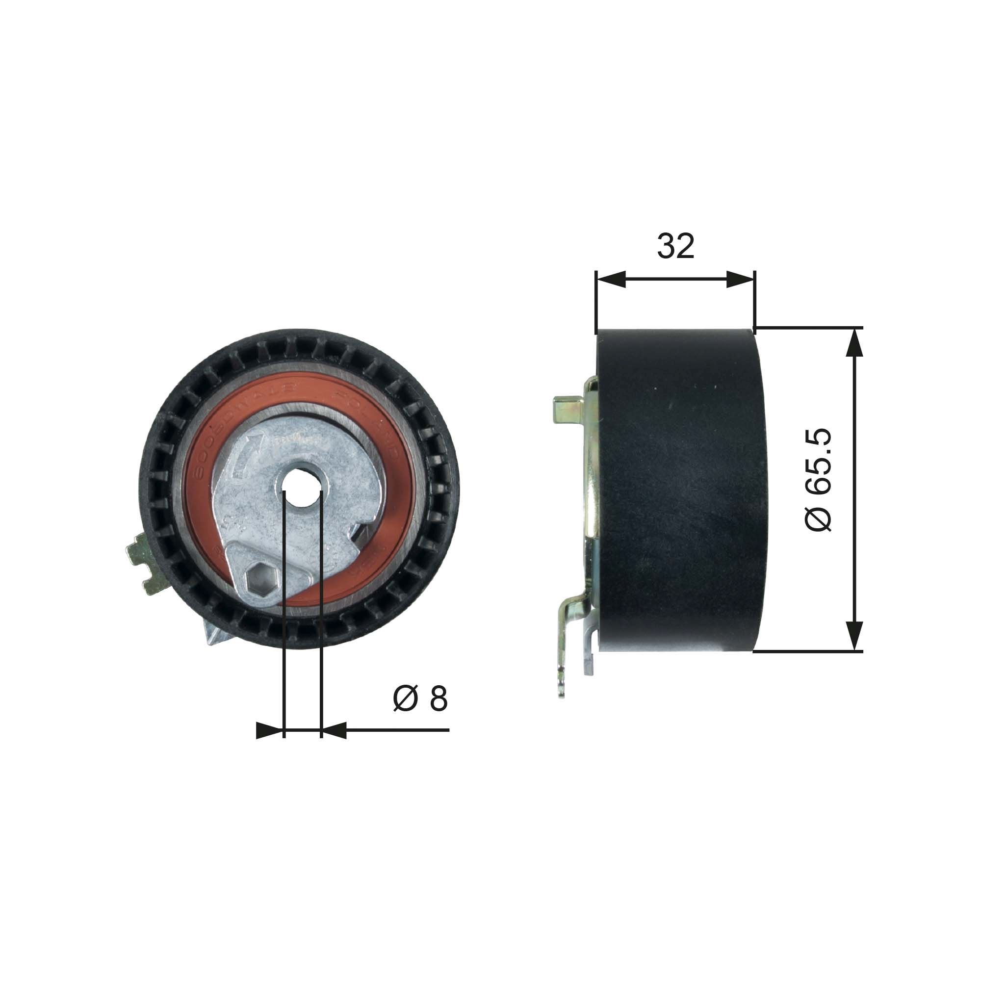 Tensioner Pulley, timing belt T43236