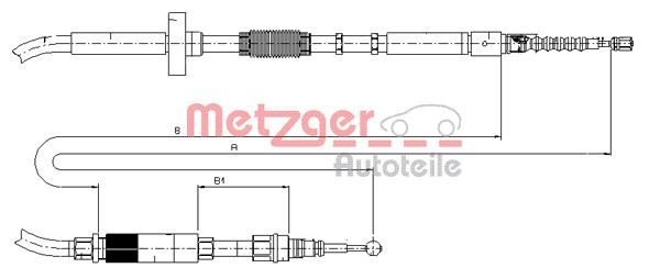 METZGER 10.7531 - Seilzug, Feststellbremse GREENPARTS