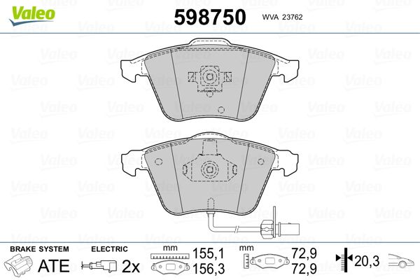 Brake Pad Set, disc brake 598750