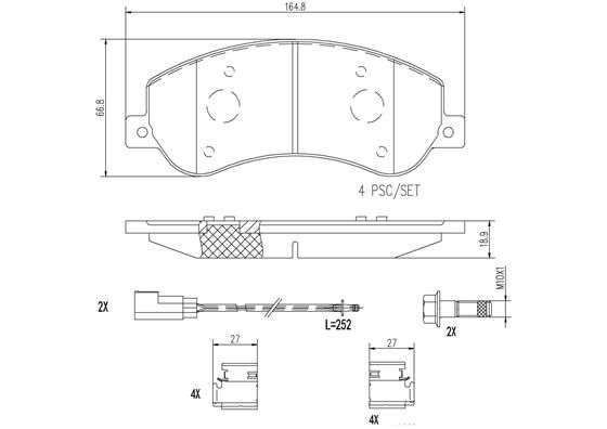 FORD TRANSIT 06-14 (FRT) *2 W/Sensor - TecDoc 1