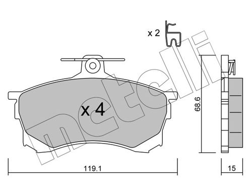 Brake Pad Set, disc brake 22-0250-0