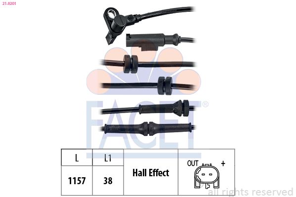FACET 21.0201 - Sensor, Raddrehzahl