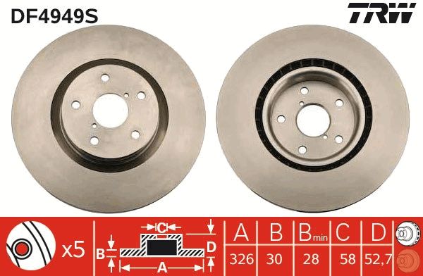 TRW BRAKE DISC - TecDoc 1