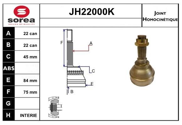 KIT CV JOINT AVEC KR001 - 2CV