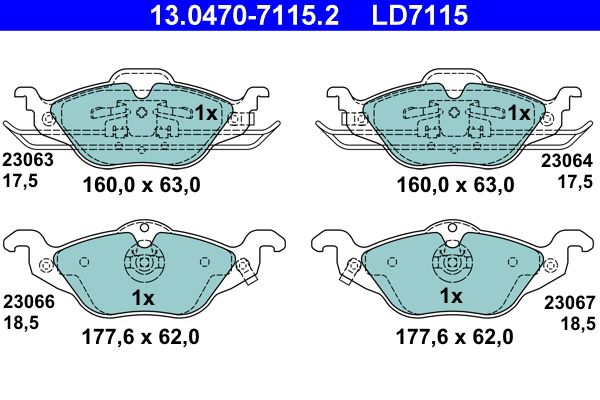 Brake Pad Set, disc brake 13.0470-7115.2