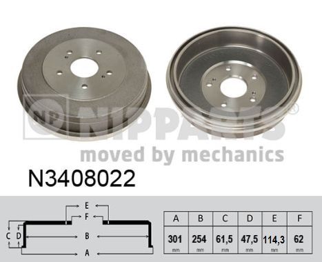 N3408022 NIPPARTS fékdob