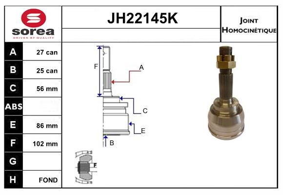 KIT CV JOINT AVEC KR084 - SUNNY