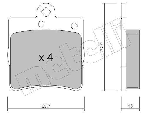 METELLI 22-0343-0 - Bremsbelagsatz, Scheibenbremse