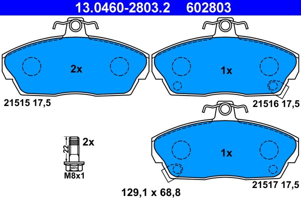 Brake Pad Set, disc brake 13.0460-2803.2