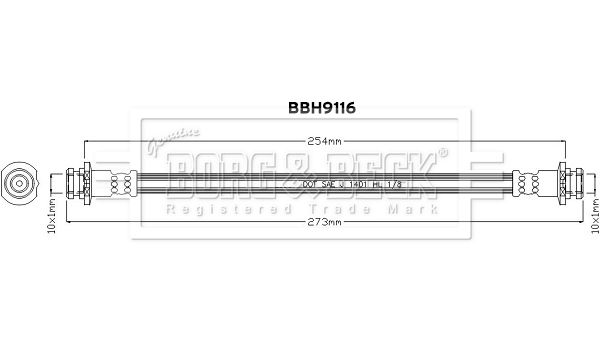 BBH9116 BORG & BECK fékcső