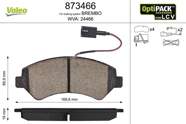 Brake Pad Set, disc brake 873466