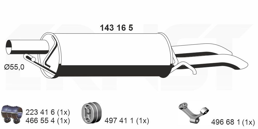 ERNST 143165 - Endschalldämpfer