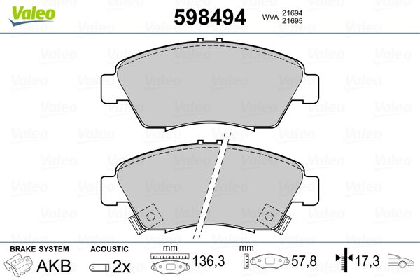 Brake Pad Set, disc brake 598494