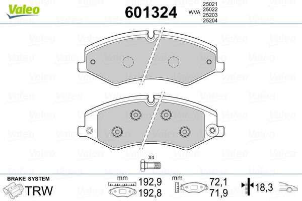 Brake Pad Set, disc brake 601324