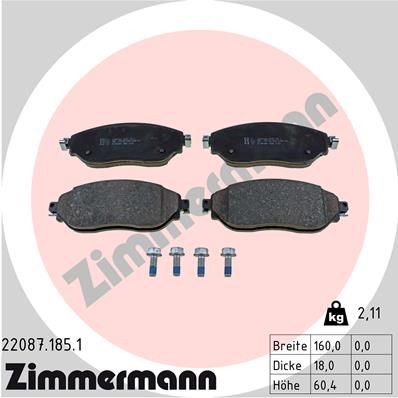 Brake Pad Set, disc brake 22087.185.1