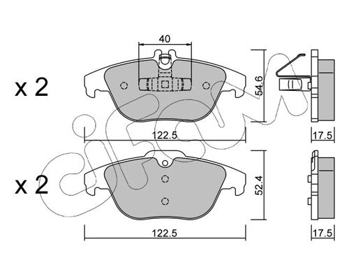 Brake Pad Set, disc brake 822-666-2