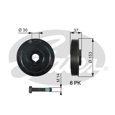 Belt Pulley, crankshaft TVD1006A