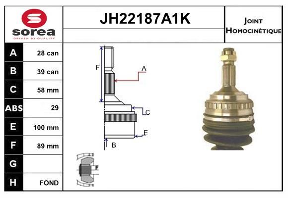 KIT CV JOINT AVEC KR085 - 605