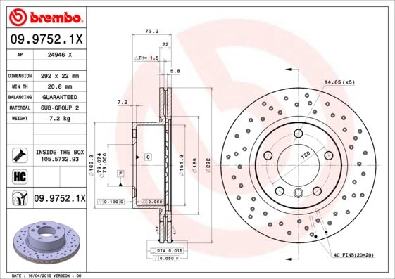 Brake Disc 09.9752.1X