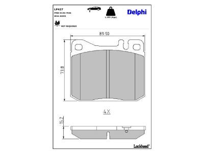 DELPHI LP427 - Bremsbelagsatz, Scheibenbremse