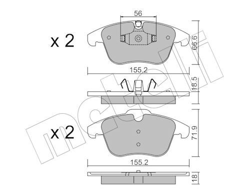 METELLI 22-0675-5 - Bremsbelagsatz, Scheibenbremse