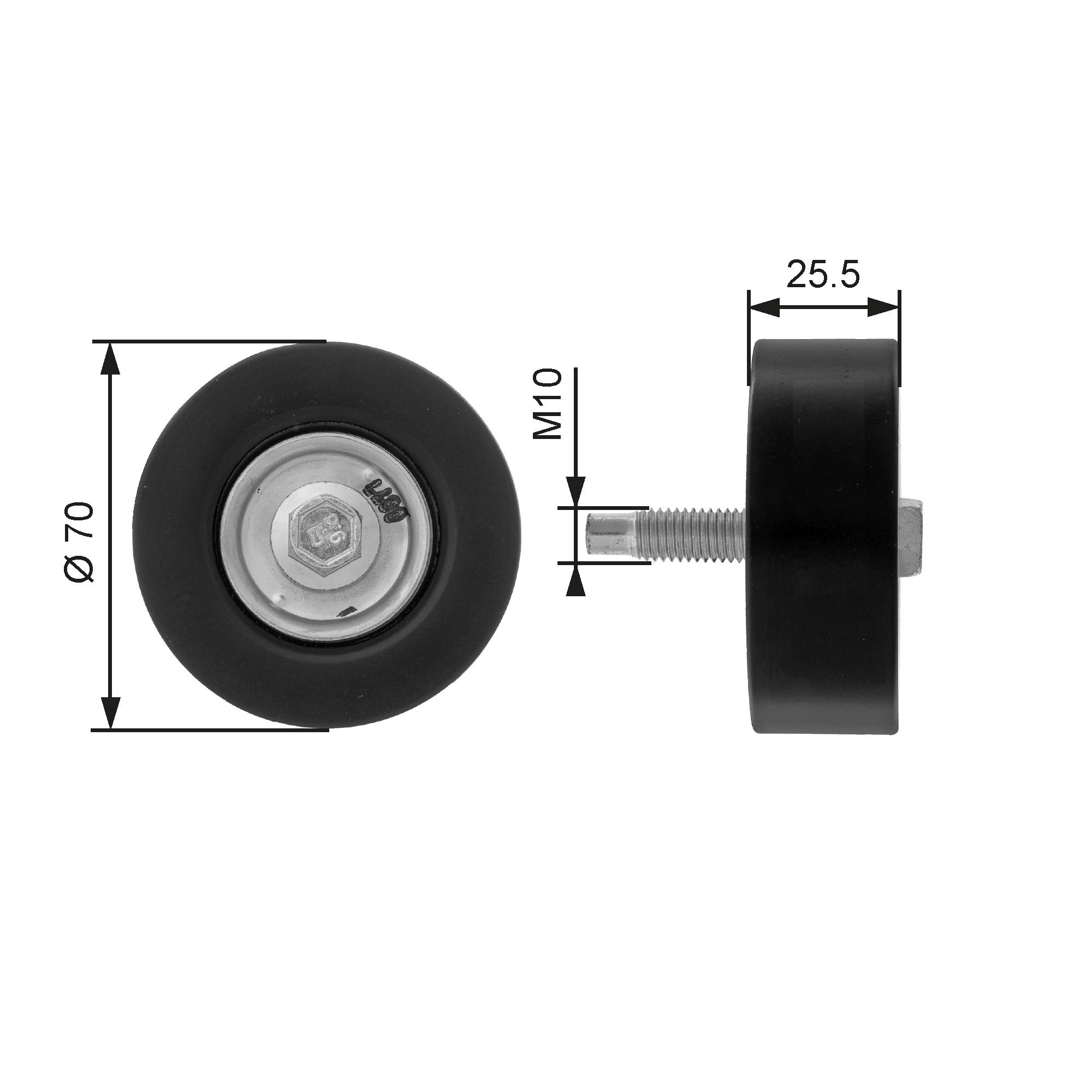 Deflection/Guide Pulley, V-ribbed belt T36200