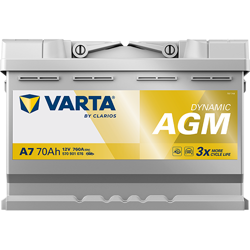 VARTA Dynamic AGM A7 | 12V 70Ah 760A | Start-Stopp Autobatterie VARTA Dynamic AGM A7 | 12V 70Ah 760A | Start-Stopp Autobatterie