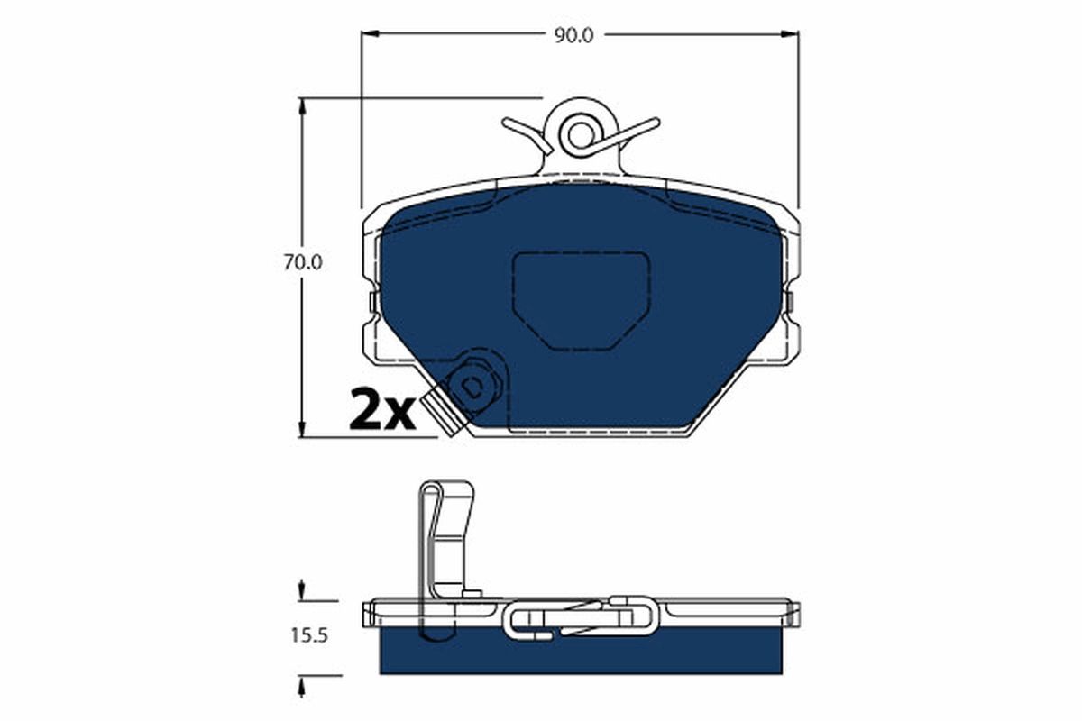 Brake Pad Set, disc brake GDB1365BTE