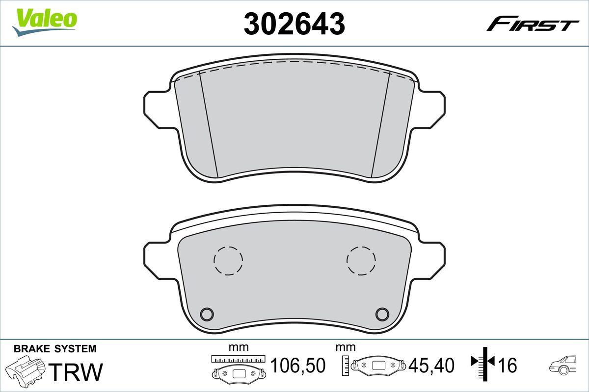 Brake Pad Set, disc brake 302643