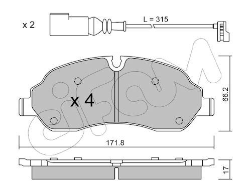 Bremsbelagsatz, Scheibenbremse