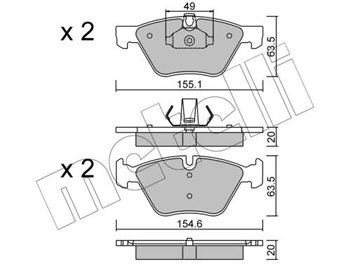 Brake Pad Set, disc brake 22-0557-0