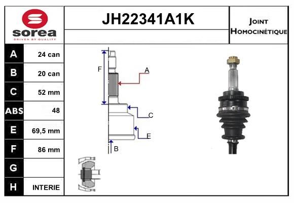 KIT CV JOINT AVEC KR101  - KIA