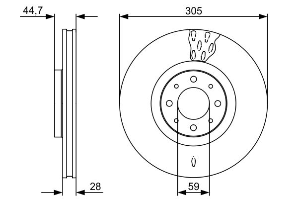 0 986 479 530 BOSCH féktárcsa