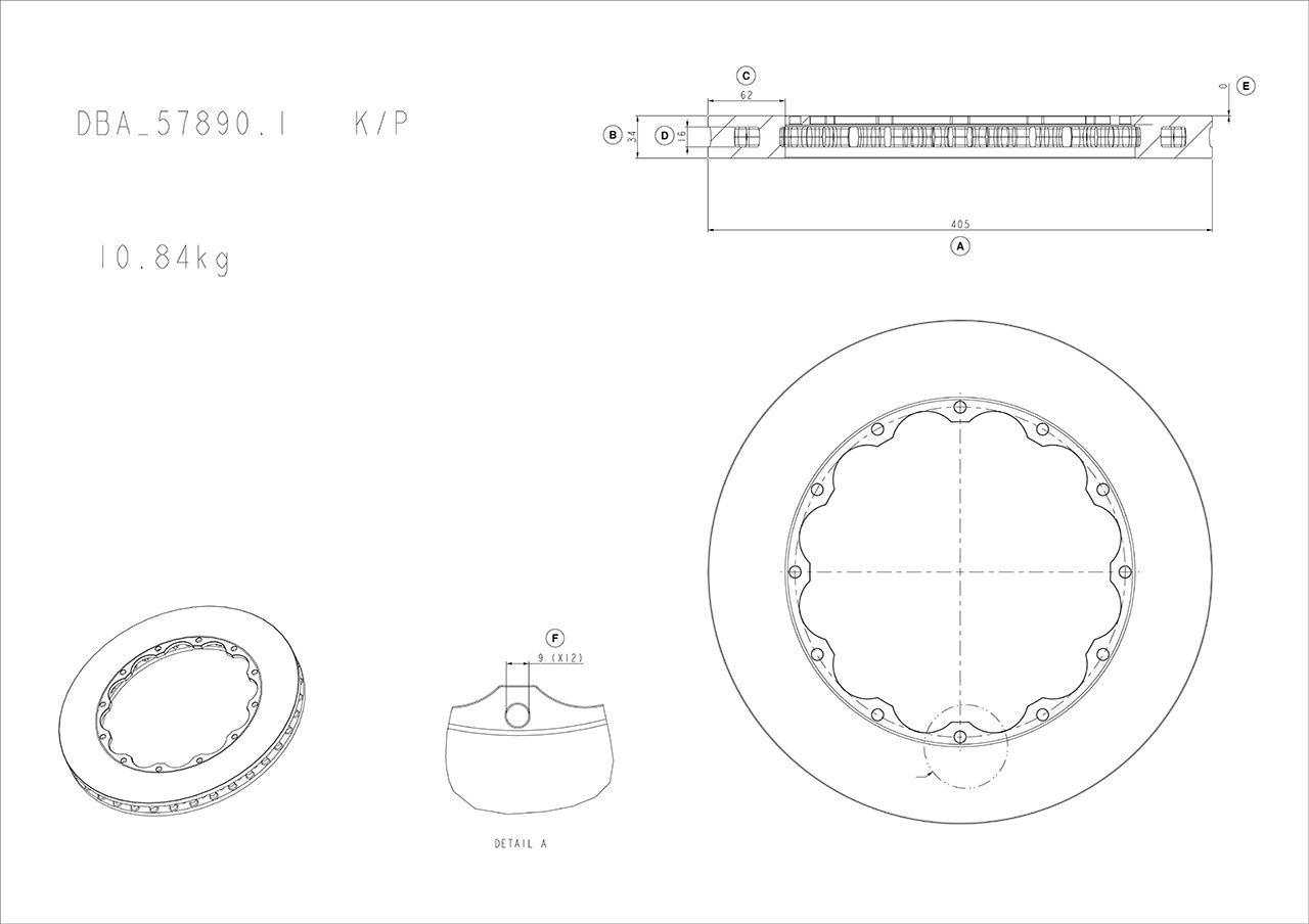 5000 Rotor Standard - KP [ Brembo Replacement 09.A226.75/76 ] No Nuts Supplied - TecDoc 1