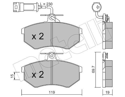 METELLI 22-0148-1 - Bremsbelagsatz, Scheibenbremse