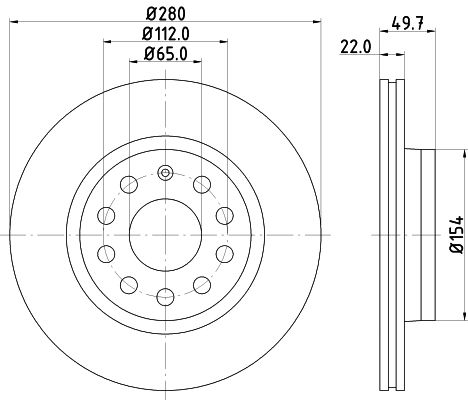 HELLA 8DD 355 127-991 - Bremsscheibe