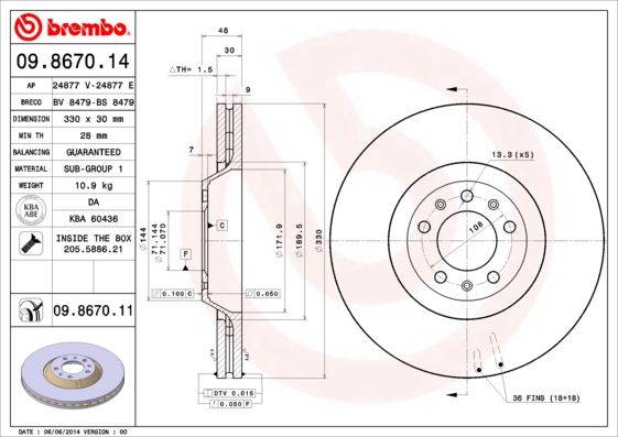 Brake Disc 09.8670.11