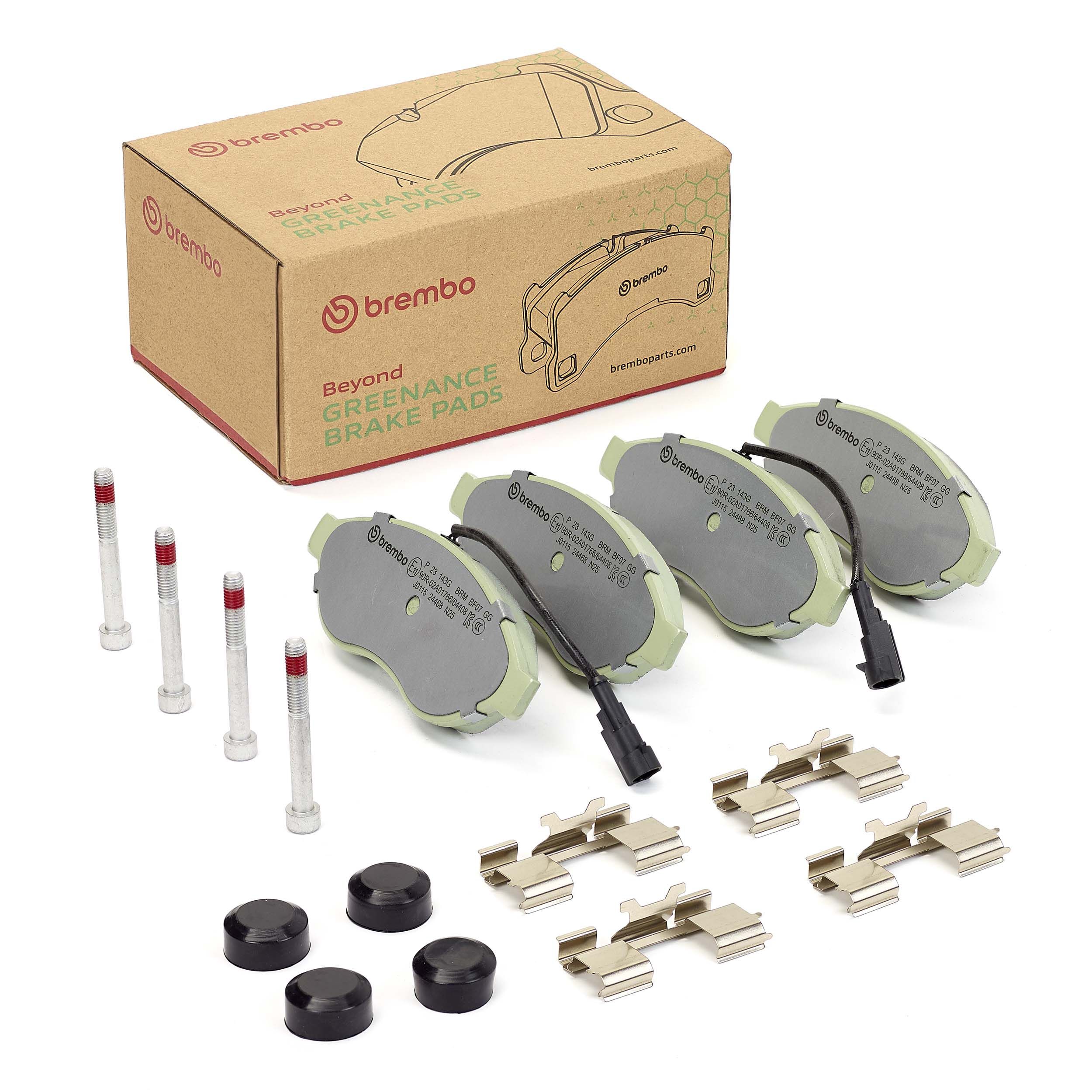 BREMBO P 23 143G - Bremsbelagsatz, Scheibenbremse BEYOND LINE - Greenance
