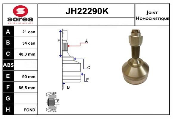 KIT CV JOINT AVEC KR123 - 206