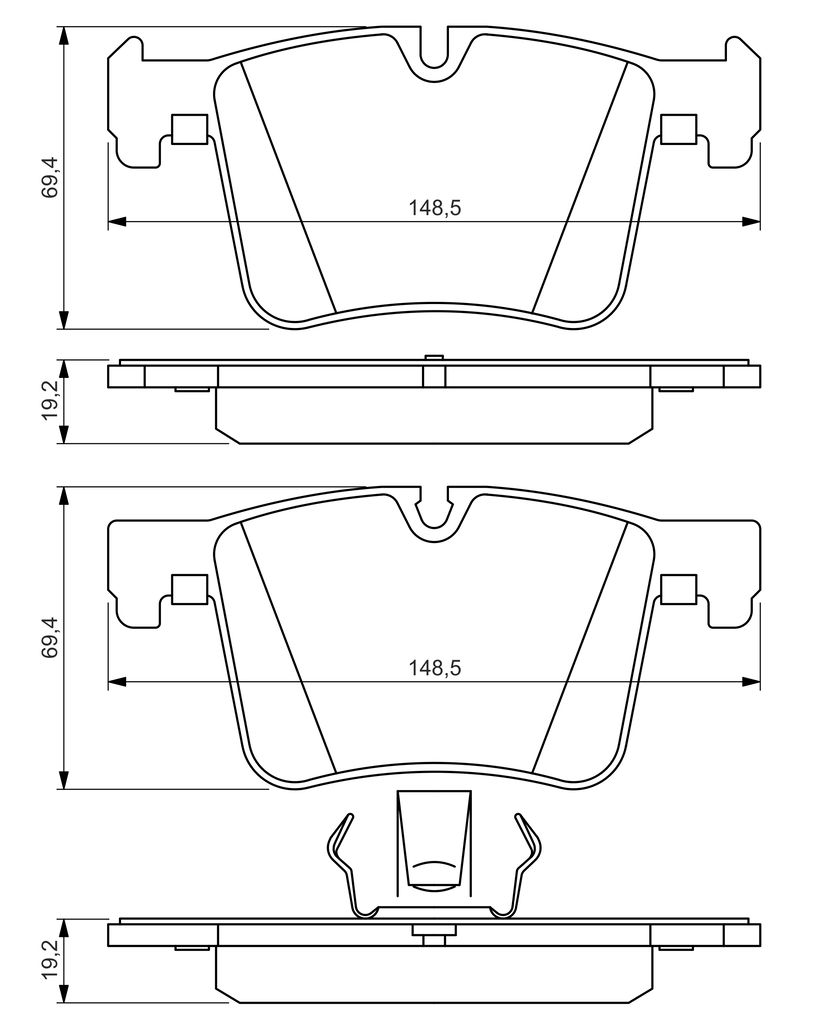 Bremsbelagsatz, Scheibenbremse