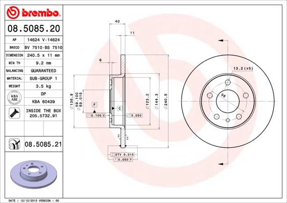 Brake Disc 08.5085.21