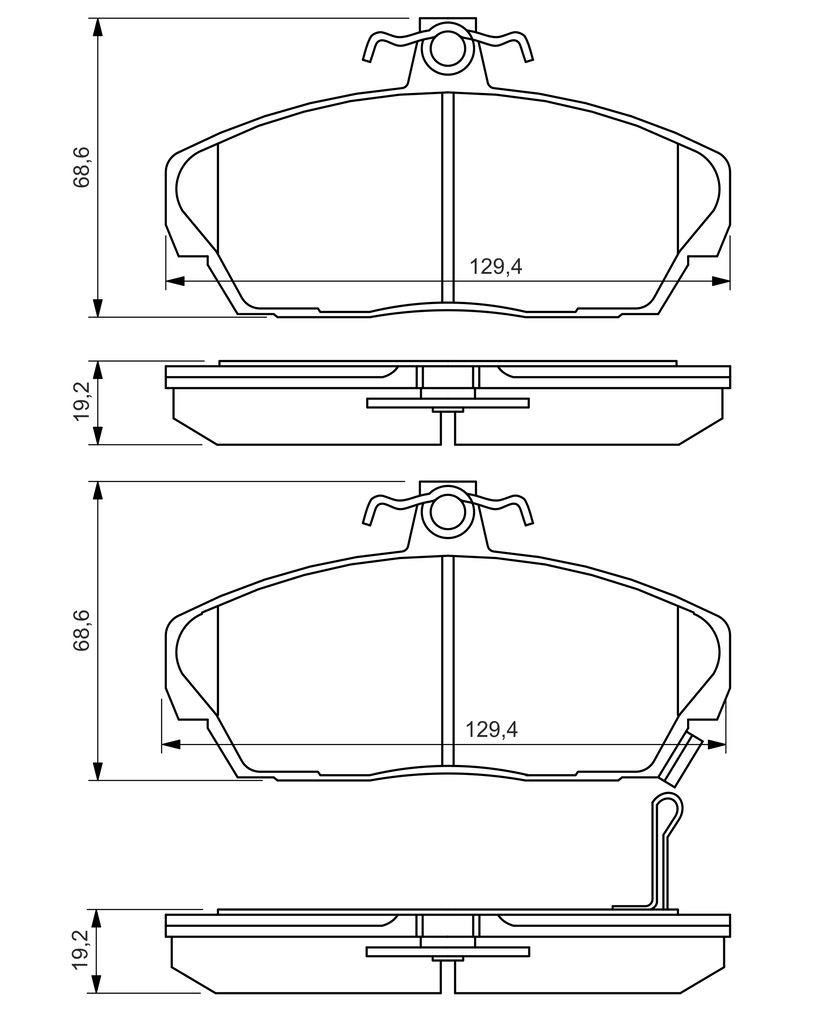 Bremsbelagsatz, Scheibenbremse