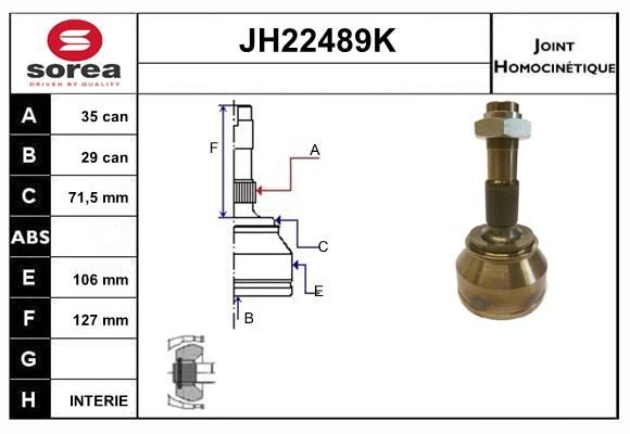 KIT CV JOINT AVEC KR026 - JUMPER II