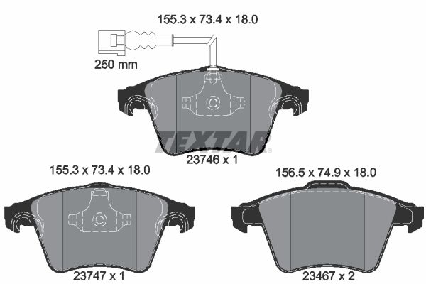 Комплект тормозных колодок, дисковый тормоз 2374601